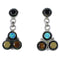 Authentic Sterling Silver Multicolor Post Earrings Jewelry AX49079